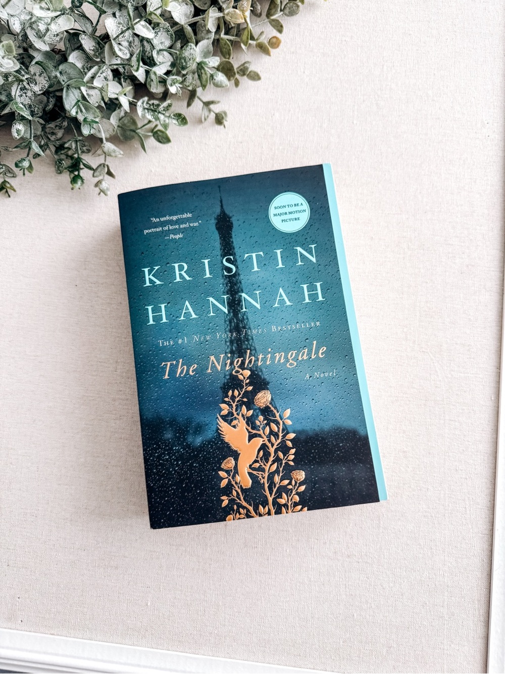 Kristin Hannah "The Nightingale" Paperback - Teal & Gold